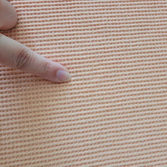 Vintage Waffle Knit Thermal Womens 1X Orange Shirt Short Sleeve Grunge Top ROC - Picture 3 of 8